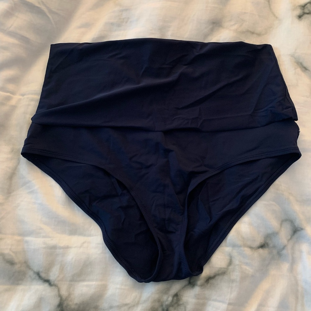 Aerie High Waist Bikini Bottoms Navy